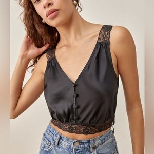 Reformation Axton Silk Top